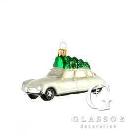 Vánoční dekorace limuzína bílá