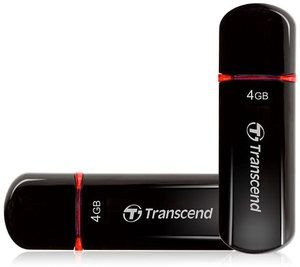 Transcend 4GB JetFlash V600, USB 2.0 flash disk, černo/čevený, vysokorychlostní