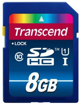 Transcend 8GB SDHC (Class 10) UHS-I 300X paměťová karta, Read: 90MB/s, Write: 25MB/s