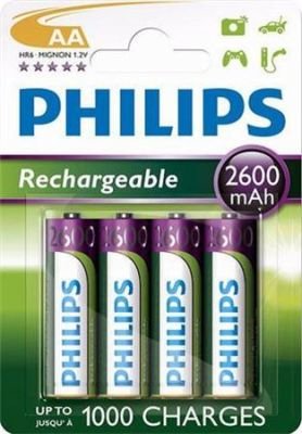 Philips R6B4B260/10 Nabíjecí baterie - 4x AA 2600mAh (Připraveny k použití)
