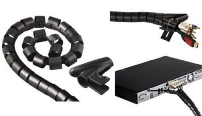 Hama organizátor kabelů trubice pro vedení kabelů, 2,5 m, 20 mm, černá