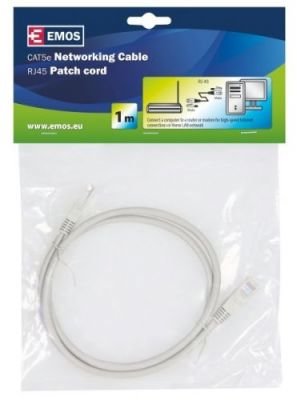 Síťový datový kabel EMOS S9125 CAT.5E UTP 5m (patchkabel)