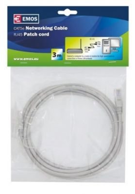 Síťový datový kabel EMOS S9124 CAT.5E UTP 3m (patchkabel)