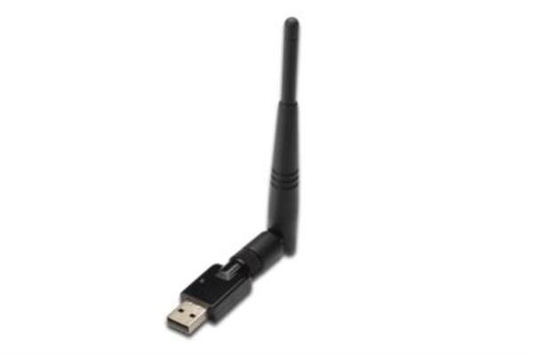 DIGITUS Bezdrátový 300N USB 2.0 adapter, 300Mbps, Realtek 8192 2T/2R, externí anténa, s WPS tlačítke