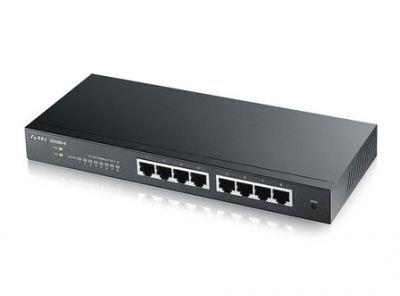ZyXEL GS1900-8, 8-port Desktop Gigabit Web Smart switch: 8x Gigabit metal, IPv6, 802.3az (Green), Ea