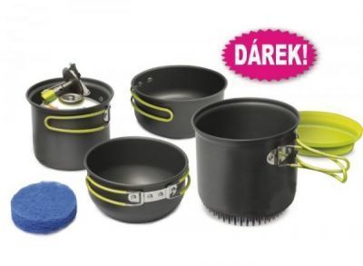 Pinguin DOUBLE X - campingové nádobí s výměníkem + škrtadlo zdarma
