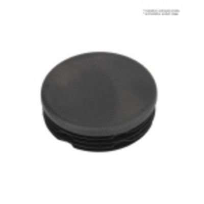 Žebrovaná kulatá plastová zátka - plochá pr.60 mm černá leštěná, na hranoly, jekly, sloupky a trubky