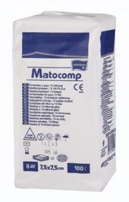 Matocomp 7.5 x 7.5cm 100ks komprese z gázy