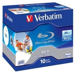 Verbatim Blu-ray BD-R SL 25GB 6x Printable jewel box 1ks