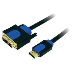 HDMI LogiLink, DVI kabel, zástrčka/zástrčka, 18+1pol., černý 10 m