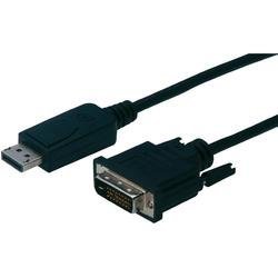 DVI kabel display port, zástrčka/DVI zástrčka, 24+1pol., černý, 5 m