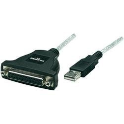 Adaptér Manhattan USB 1.1/paralelní, černý, 1,8 m