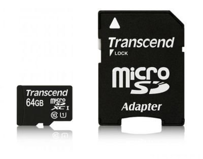 Paměťová karta Transcend MicroSDXC Premium 64GB UHS-I 300x + adapter