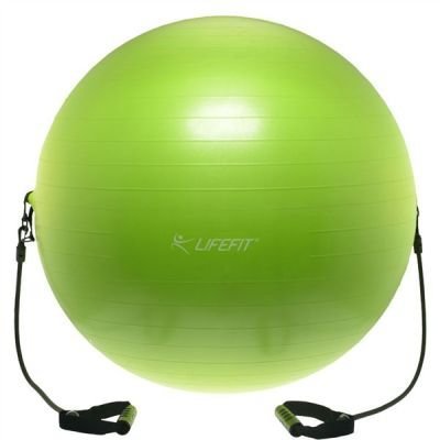 Gymnastický míč Lifefit s expanderem GYMBALL EXPAND 65 cm, zelený