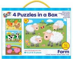 4 Puzzles v krabici Galt - farma