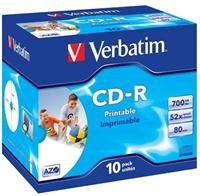 Disk Verbatim CD-R 700MB/80min. 52x, printable, jewel box, 10ks