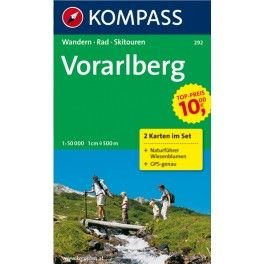 Kompass 292 Vorarlberg 1:50 000 turistická mapa