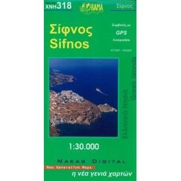 ORAMA 318 Sifnos 1:30 000 turistická mapa
