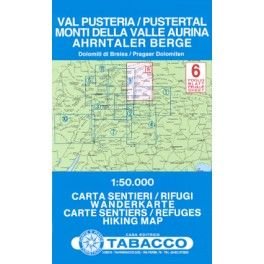 Tabacco 6 Val Pusteria/Pustertal, Monti della Valle Aurina 1:50 000 turistická mapa