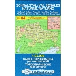 Tabacco 04 Schnalstal/Val Senales, Naturns/Naturno 1:25 000 turistická mapa