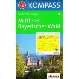 Kompass 196 Mittlerer Bayerischer Wald 1:50 000 turistická mapa