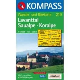 Kompass 219 Lavanttal, Saualpe, Koralpe 1:50 000 turistická mapa