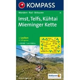 Kompass 35 Imst, Telfs, Kühtai, Mieminger Kette 1:50 000 turistická mapa