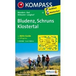 Kompass 32 Bludenz, Schruns, Klostertal 1:50 000 turistická mapa