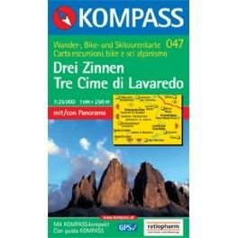 Kompass 047 Drei Zinnen/Tre Cime di Lavaredo 1:25 000 turistická mapa
