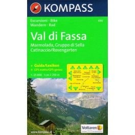Kompass 686 Val di Fassa, Marmolada, Gruppo di Sella 1:25 000 turistická mapa