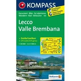 Kompass 105 Lecco, Valle Brembana 1:50 000 turistická mapa
