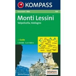 Kompass 100 Monti Lessini, Gruppo della Carega, Recoaro Terme 1:50 000 turistická mapa