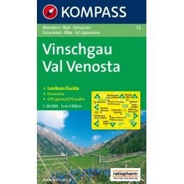 Kompass 52 Vinschgau/Val Venosta 1:50 000 turistická mapa