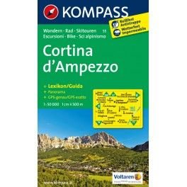 Kompass 55 Cortina d\'Ampezzo 1:50 000 turistická mapa