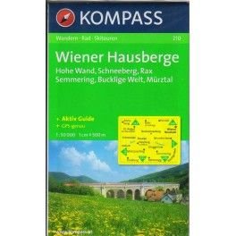 Kompass 210 Wiener Hausberge, Hohe Wand, Schneeberg, Rax 1:50 000 turistická mapa