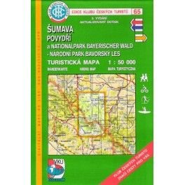 KČT 65 Šumava, Povydří, Národní park Bavorský les 1:50 000 turistická mapa