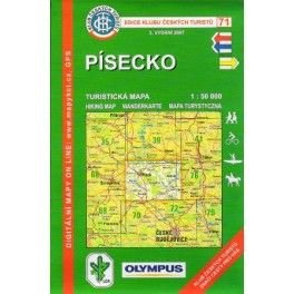 KČT 71 Písecko 1:50 000 turistická mapa