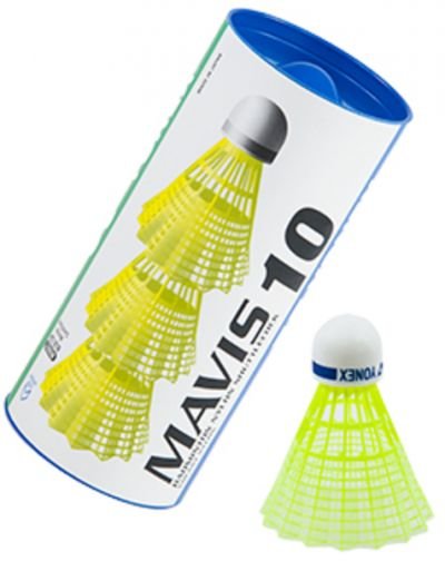 Badmintonové míče Yonex Mavis 10 Yellow (dóza po 3 ks)