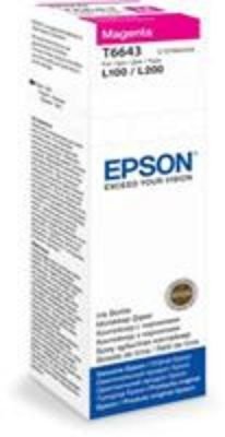 Inkoustová náplň Epson T6643, 70ml originální - červený