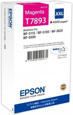 Epson originální ink C13T789340, T789, XXL, magenta, 4000str., 34ml, 1ks, Epson WorkForce Pro WF-5620DWF, WF-5110DW, WF-5690DWF
