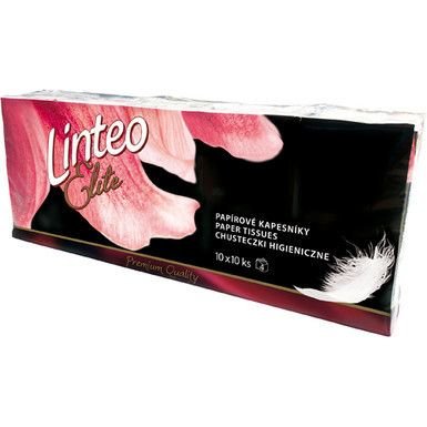 Linteo Papírové kapesníky - Linteo Premium – 4 vrstvé, 10 x 10 ks - 30104