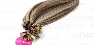 Asijské vlasy na metodu keratin melír 2/613 Délka: 51 cm, Hmotnost: 0,5 g/pramínek, REMY kvalita