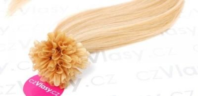 Asijské vlasy na metodu keratin melír 27/613 Délka: 51 cm, Hmotnost: 0,5 g/pramínek, REMY kvalita
