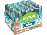 Baterie alkalické EXTOL ENERGY ULTRA +, 20ks, 1,5V AAA (LR03), EXTOL LIGHT