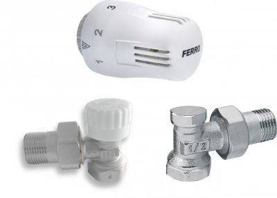 NOVASERVIS Sada na radiatory s termostatem rohová 1/2