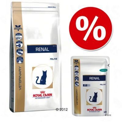 4 kg Royal Canin Veterinary Diet Balení & 12x 100 g kapsičky - 4 kg Renal & 12 x 100 g Renal kapsiček