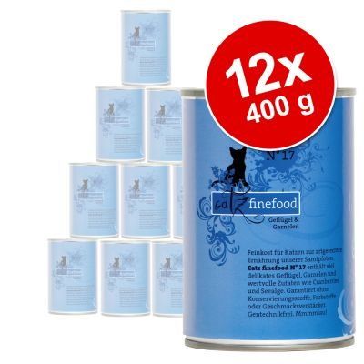 Catz Finefood konzerva výhodné balení 12 x 400 g - Zvěřina & okoun