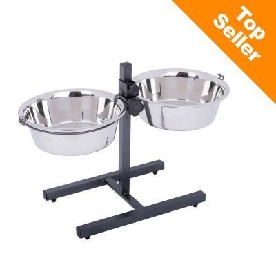 Stojan včetně 2 nerezových misek - 2 x 4,2 l,   28 cm, výška do 60 cm