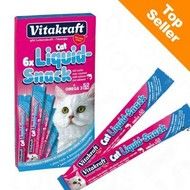 Vitakraft Cat Liquid-snack s lososem + omega 3 - Výhodné balení 24 x 15 g