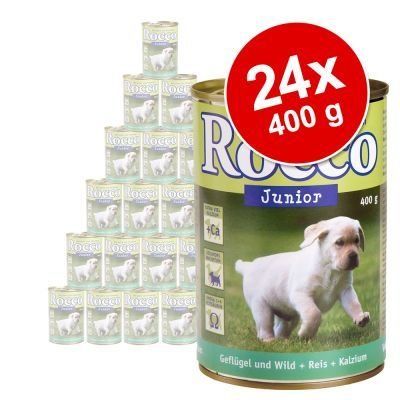 Rocco Junior 24 x 400 g - drůbeží a zvěřina+ rýže + vápník